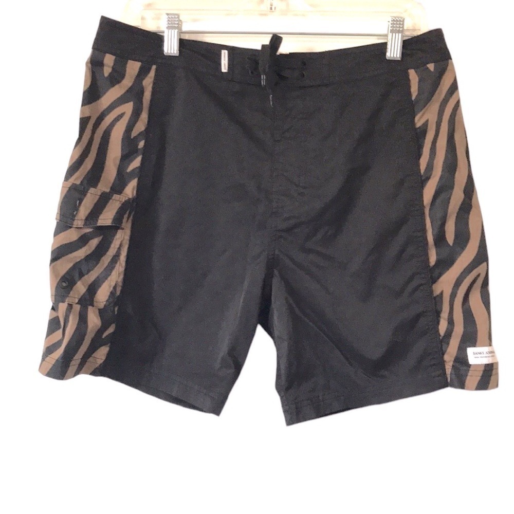 Banks Journal mens board shorts size 33 black brown